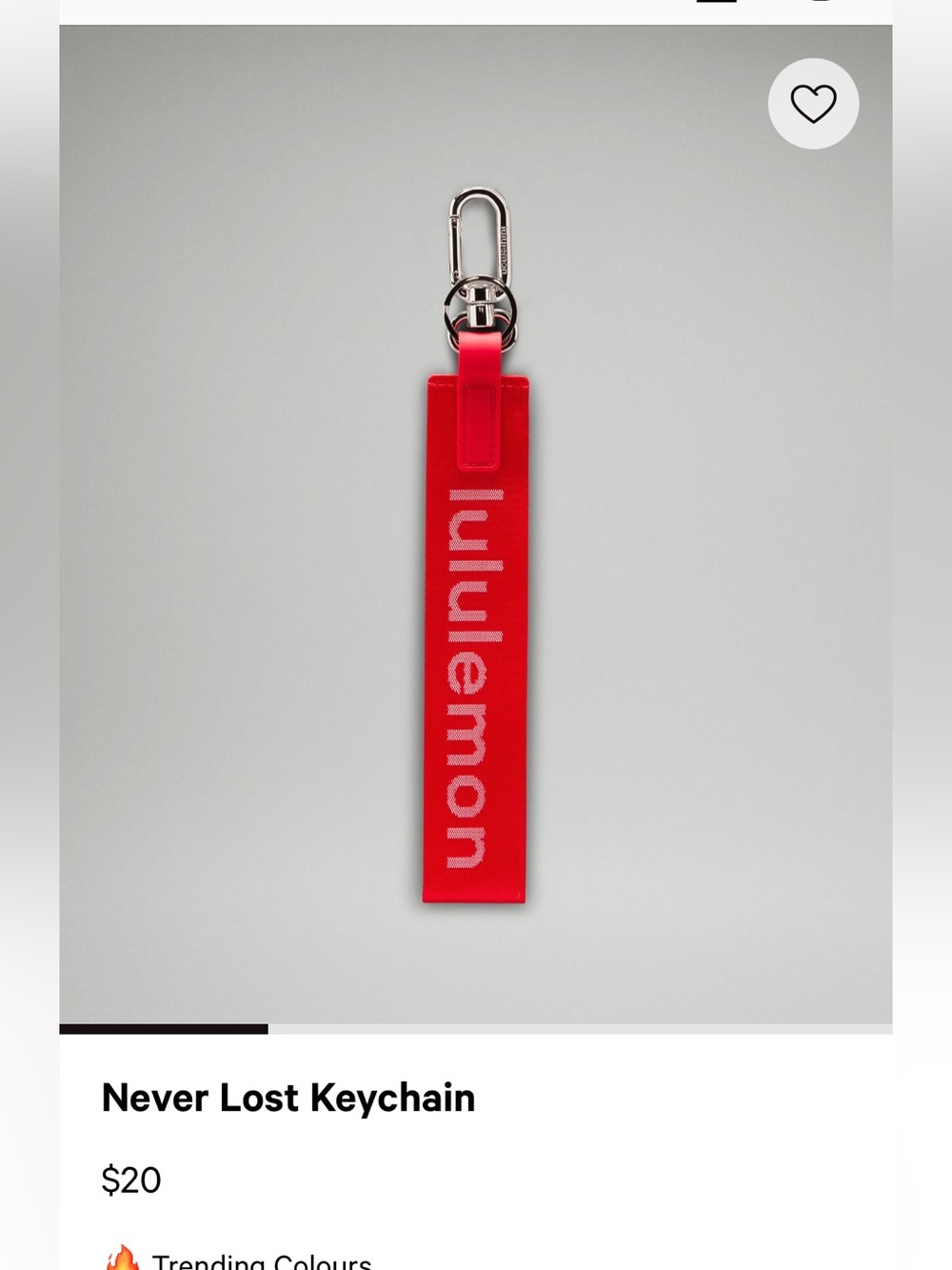 Lululemon never lost keychain